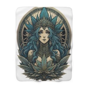 Sherpa Fleece Blanket, Bhang Goddess Design - Cozy Winter Blanket, Unique Home Decor, Psychedelic Throw, Hippie Bedding, Spiritual Gift