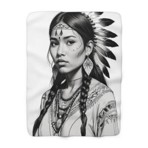 Sherpa Fleece Blanket - Indian girl